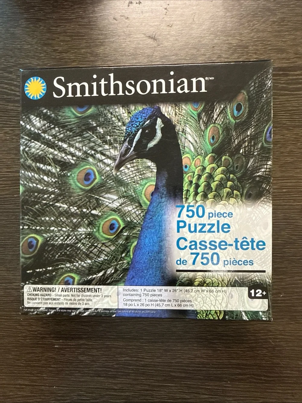 SMITHSONIAN Proud Peacock Amazing Color Bird Eye Jigsaw Puzzle 750 pc